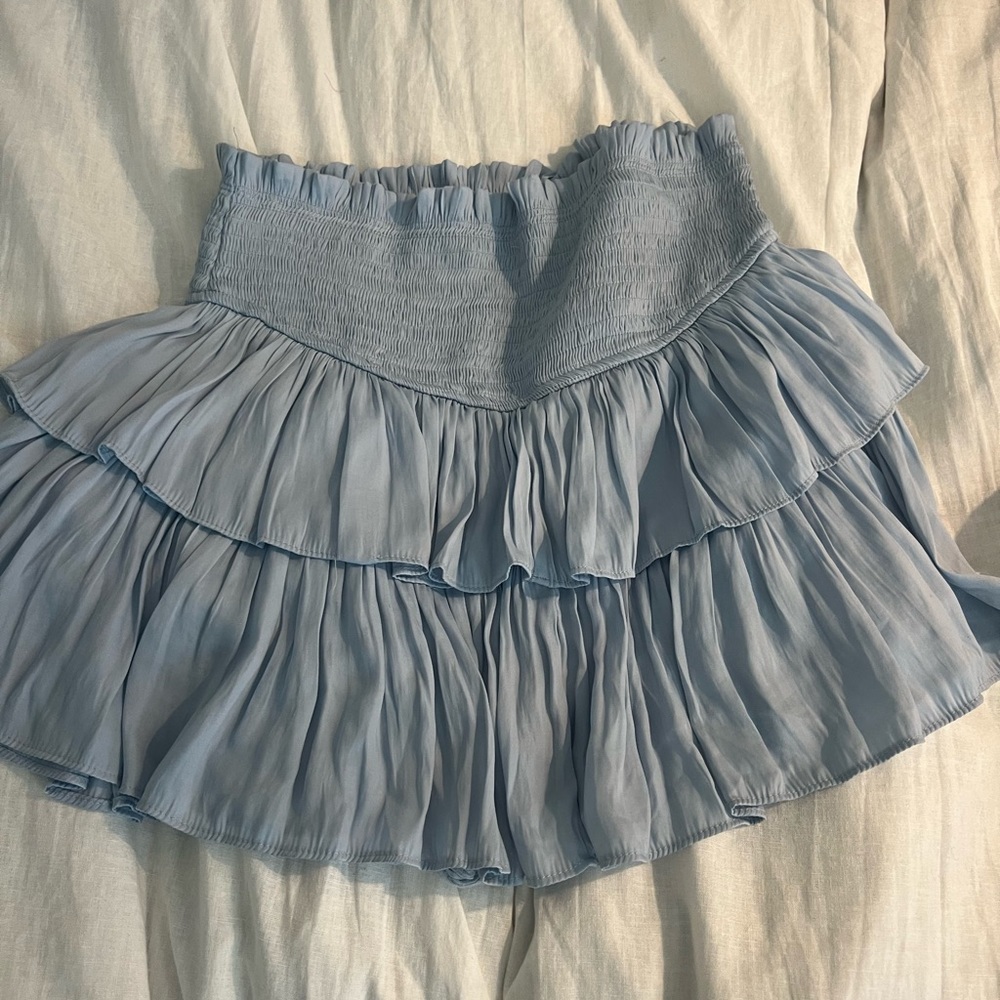 mustard seed light blue mini skirt